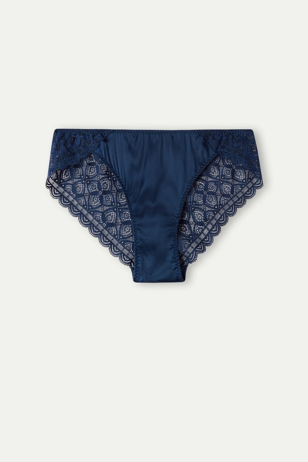 Blue - 1467 - Intense Blue Intimissimi Silk and Lace Briefs | NZAK-61427