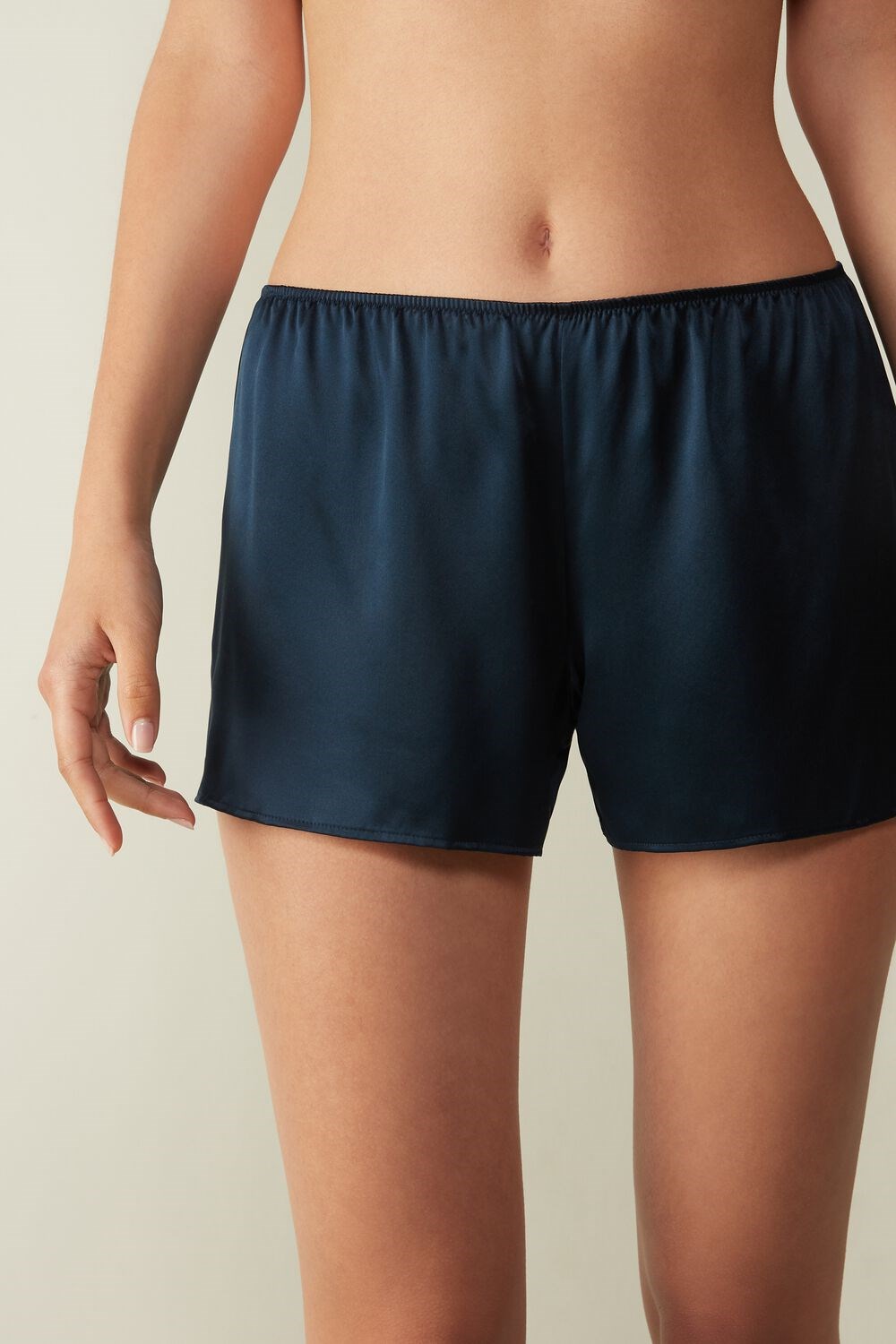 Blue - 1467 - Intense Blue Intimissimi Smooth Silk-Satin Shorts | NZXG-92751