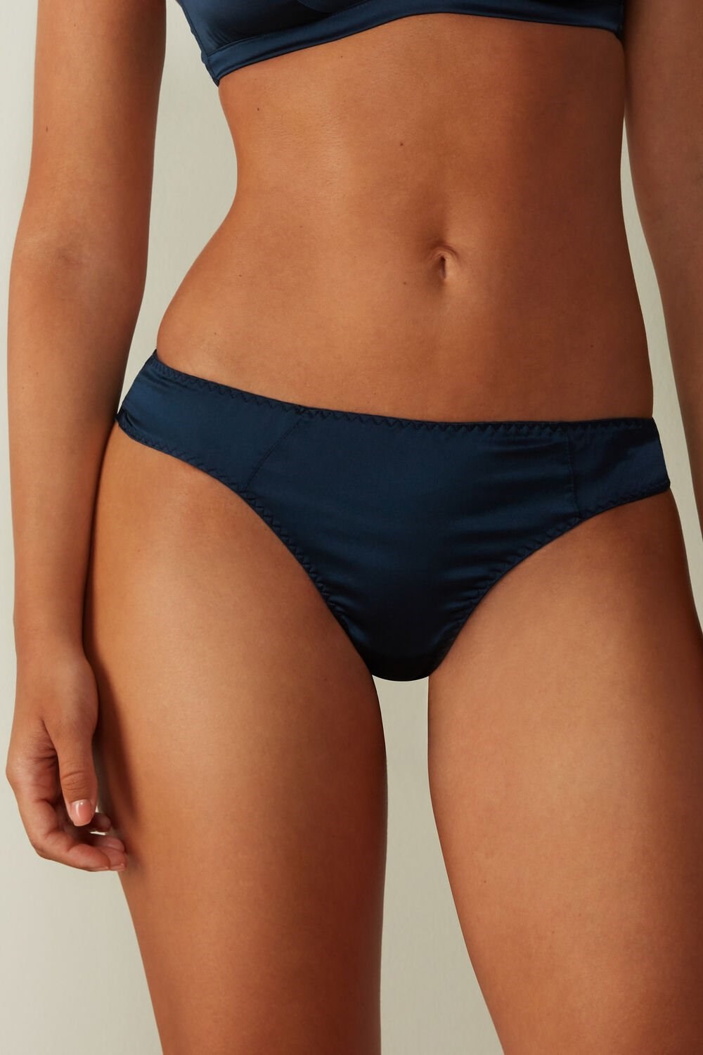 Blue - 1467 - Intense Blue Intimissimi Silk Cheeky Briefs | OBVM-43812