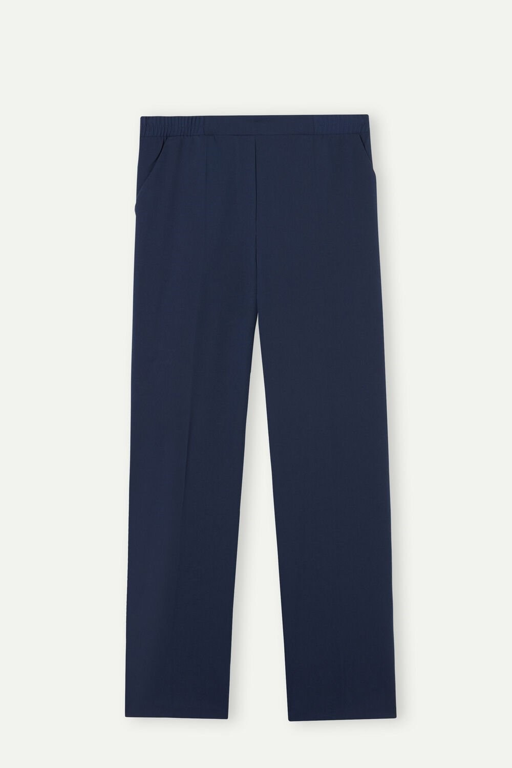 Blue - 1467 - Intense Blue Intimissimi Straight Cut Pants with Pockets | ZION-93217