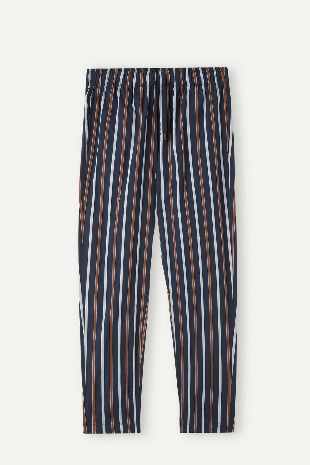 Blue - 167j - Blue Stripes Intimissimi Striped Full Length Pants in Plain-weave Cotton | HPXI-76938