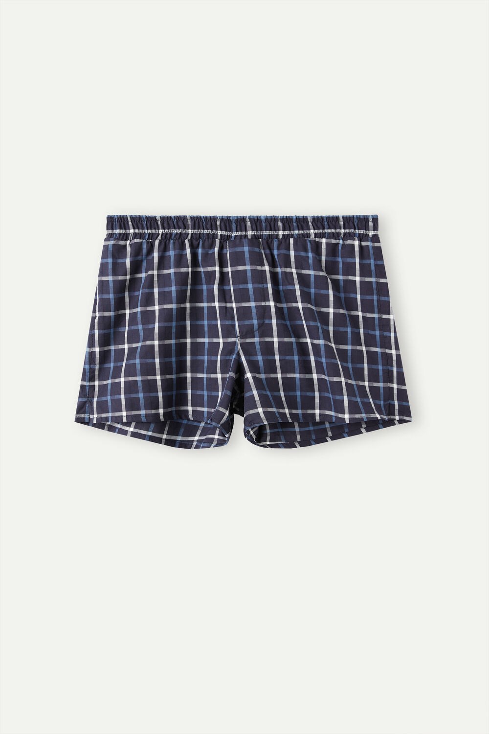 Blue - 169j - Blue Squares Intimissimi Print Detailed Boxers | QGPX-54278