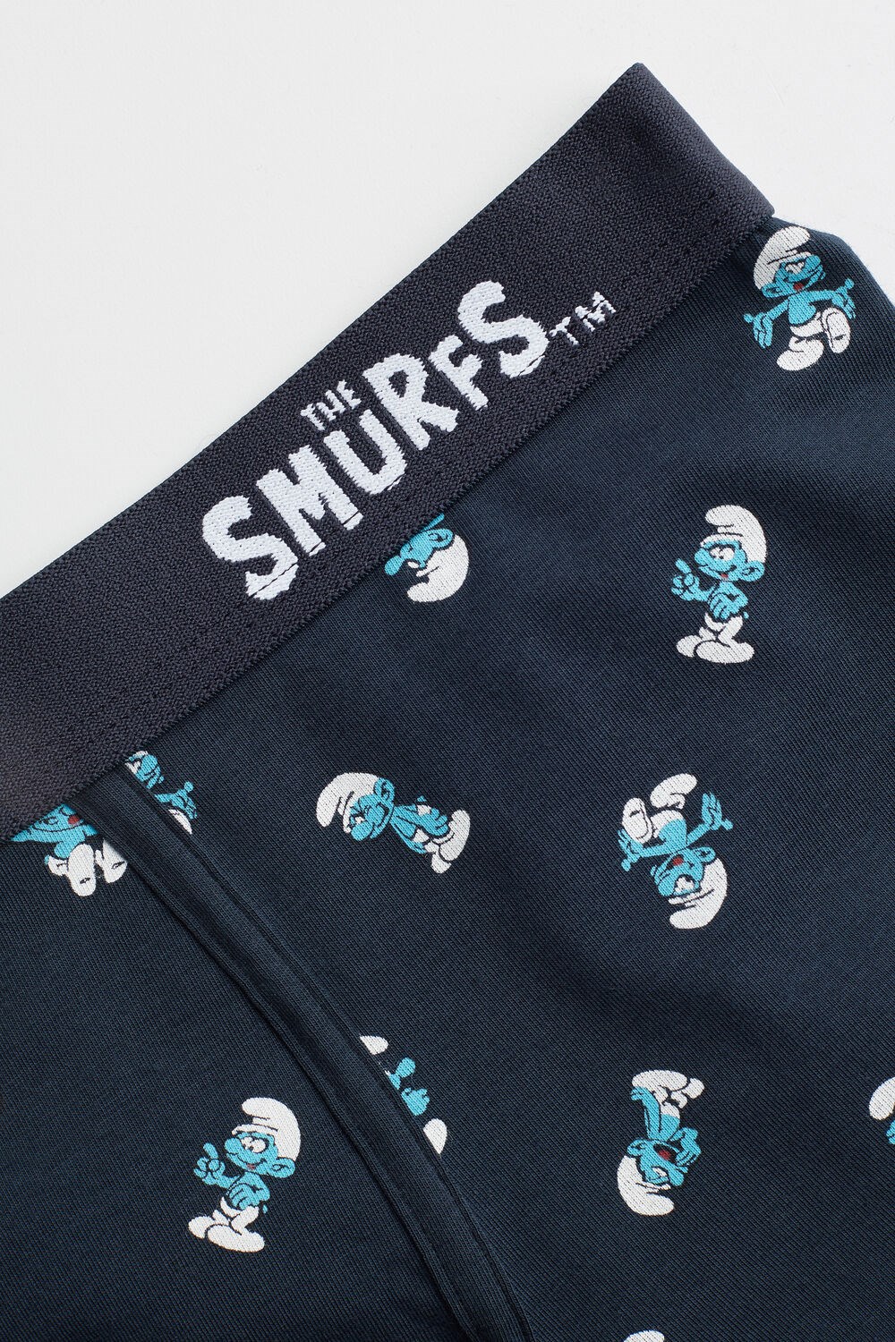 Blue - 174j - Midnight Blue Smurfs Print Intimissimi Smurf Boxers in Stretch Supima® Cotton | IBRY-52690