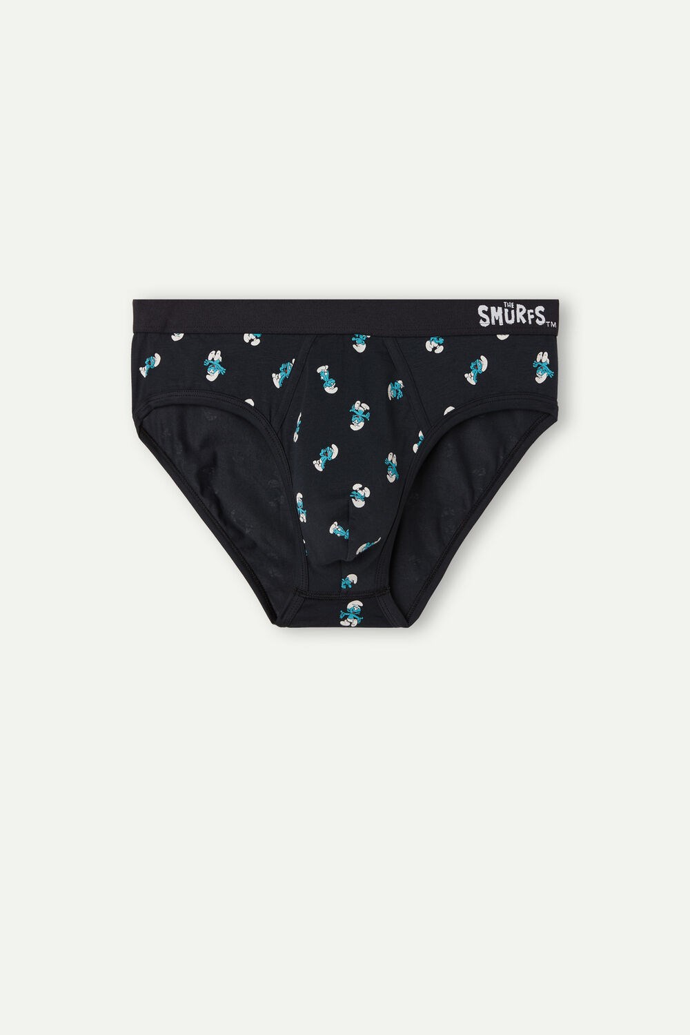 Blue - 174j - Midnight Blue Smurfs Print Intimissimi Smurf Briefs in Stretch Supima® Cotton | VCER-06342