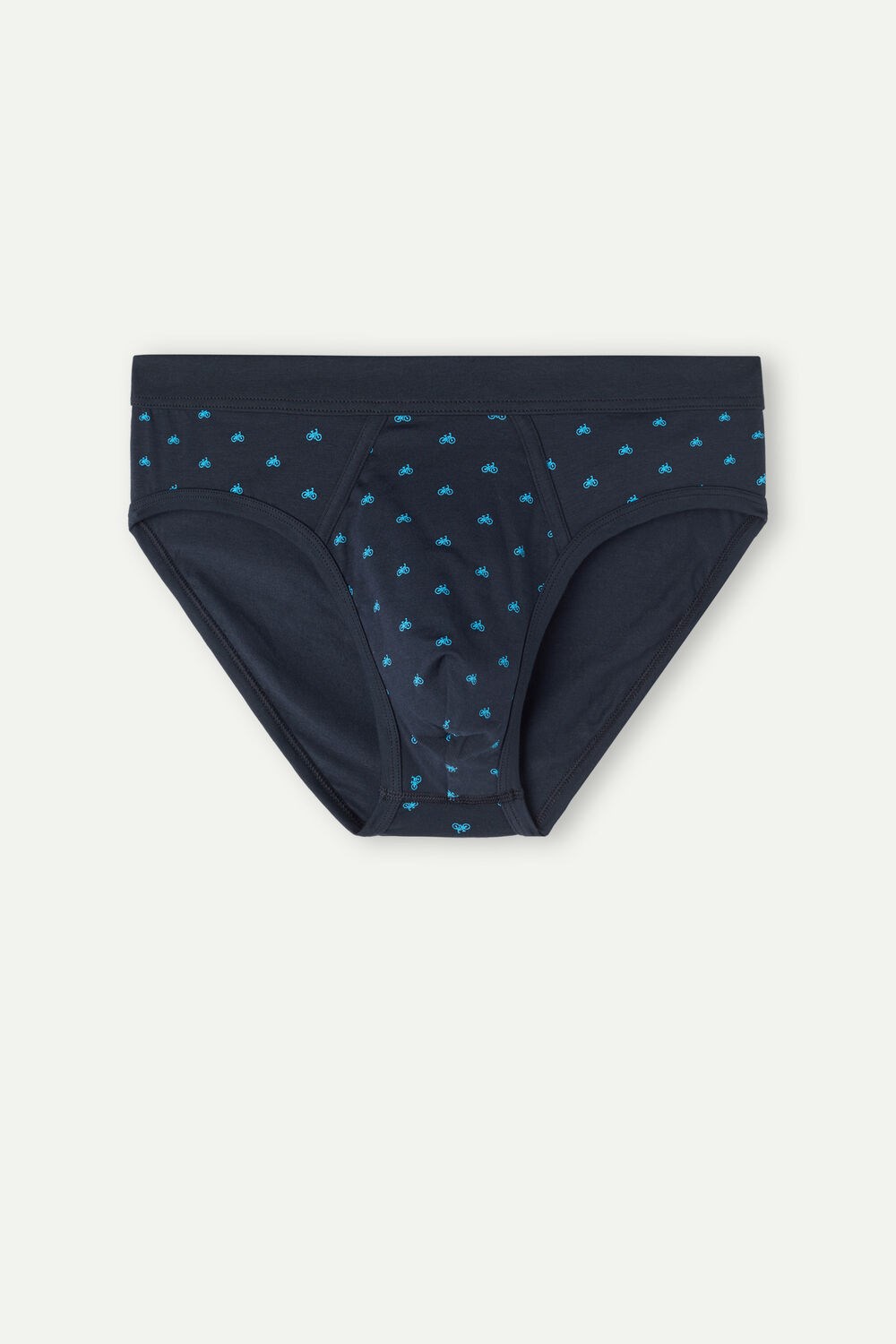 Blue - 178j - Midnight Blue Bike Print Intimissimi Bicycle Briefs in Stretch Supima® Cotton | XDKB-24057