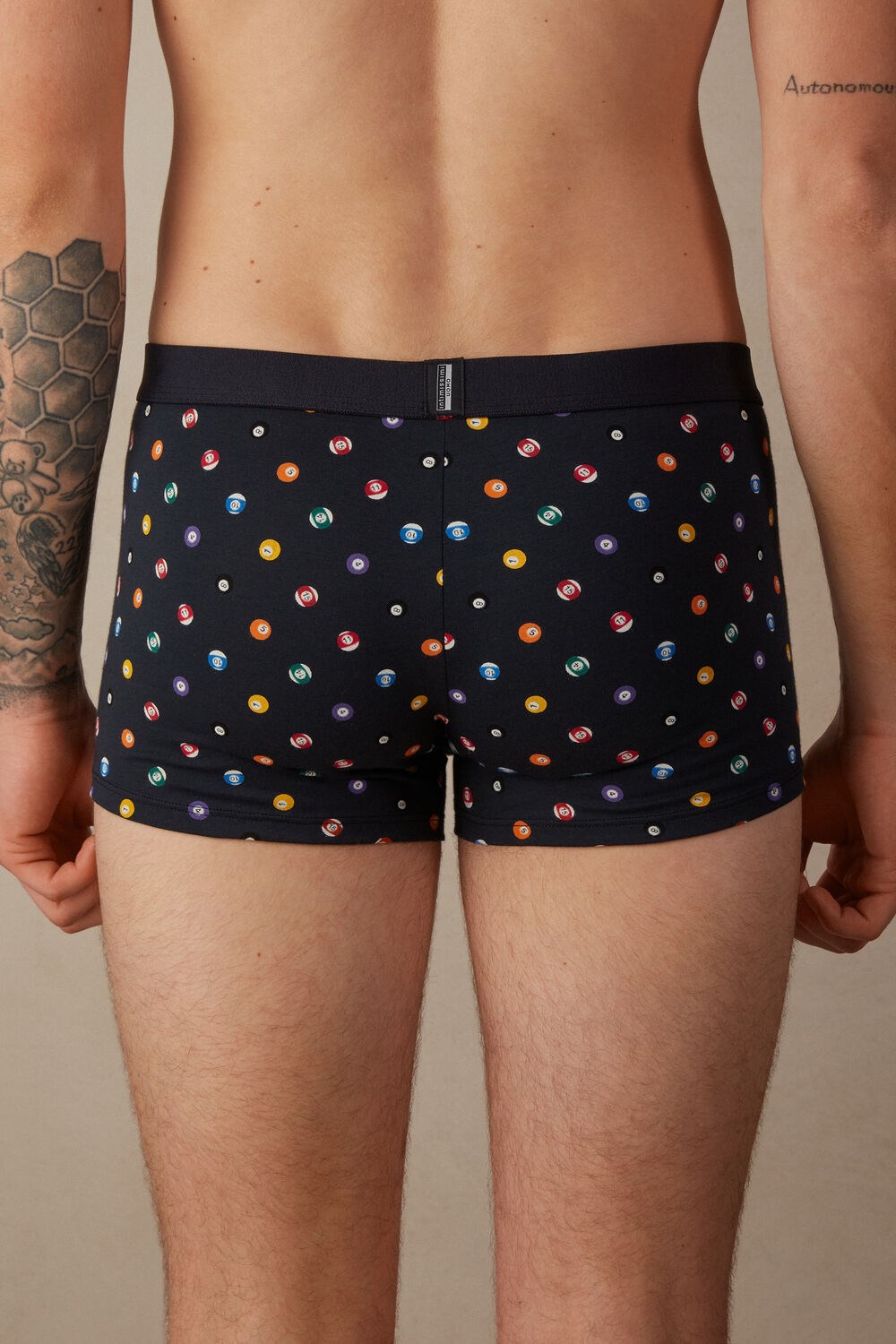 Blue - 179j - Midnight Blue Billiards Print Intimissimi Billiard Boxers in Stretch Supima® Cotton | MSUX-09624