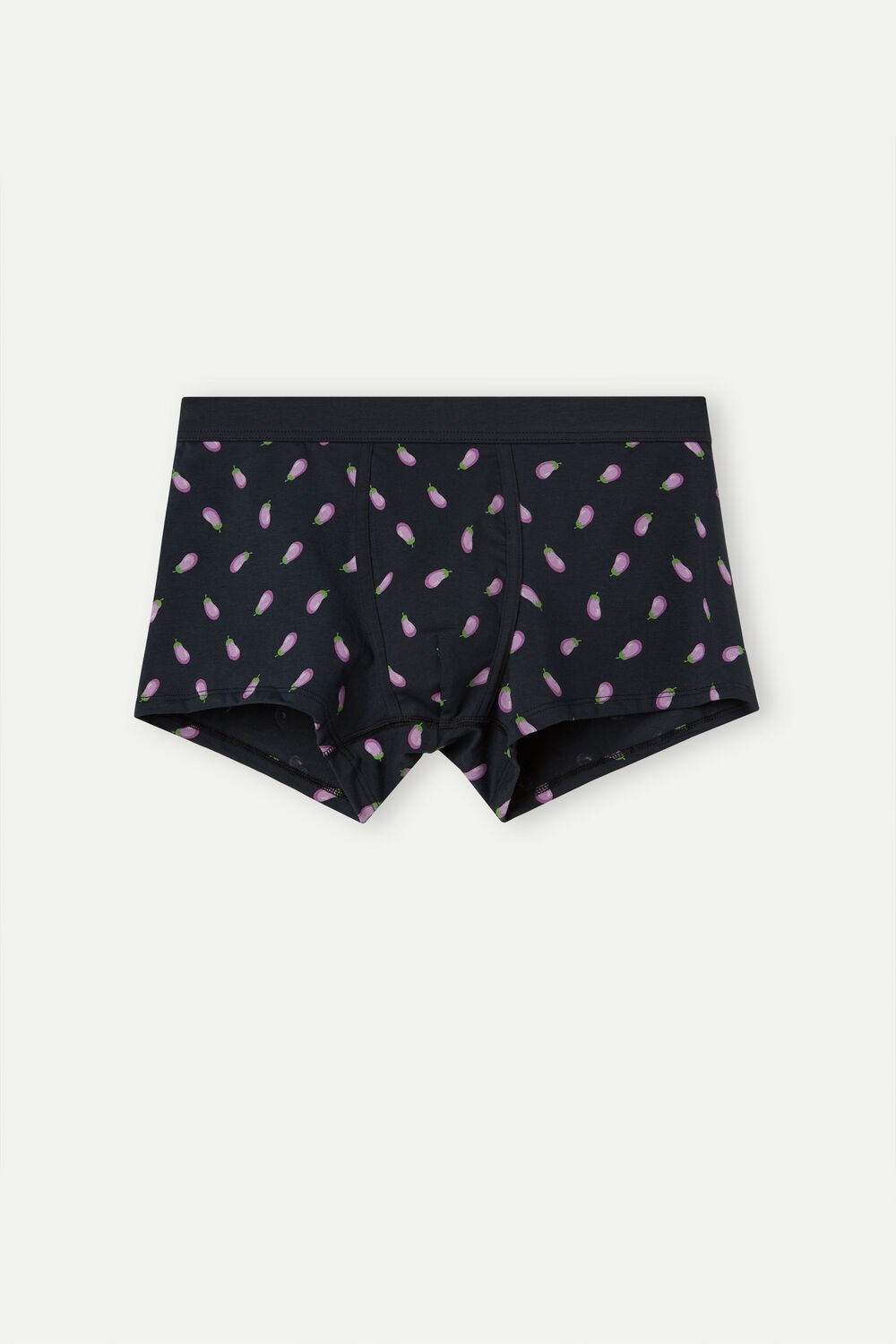 Blue - 181j - Midnight Blue Eggplant Print Intimissimi Eggplant Boxers in Stretch Supima® Cotton | OQER-96083