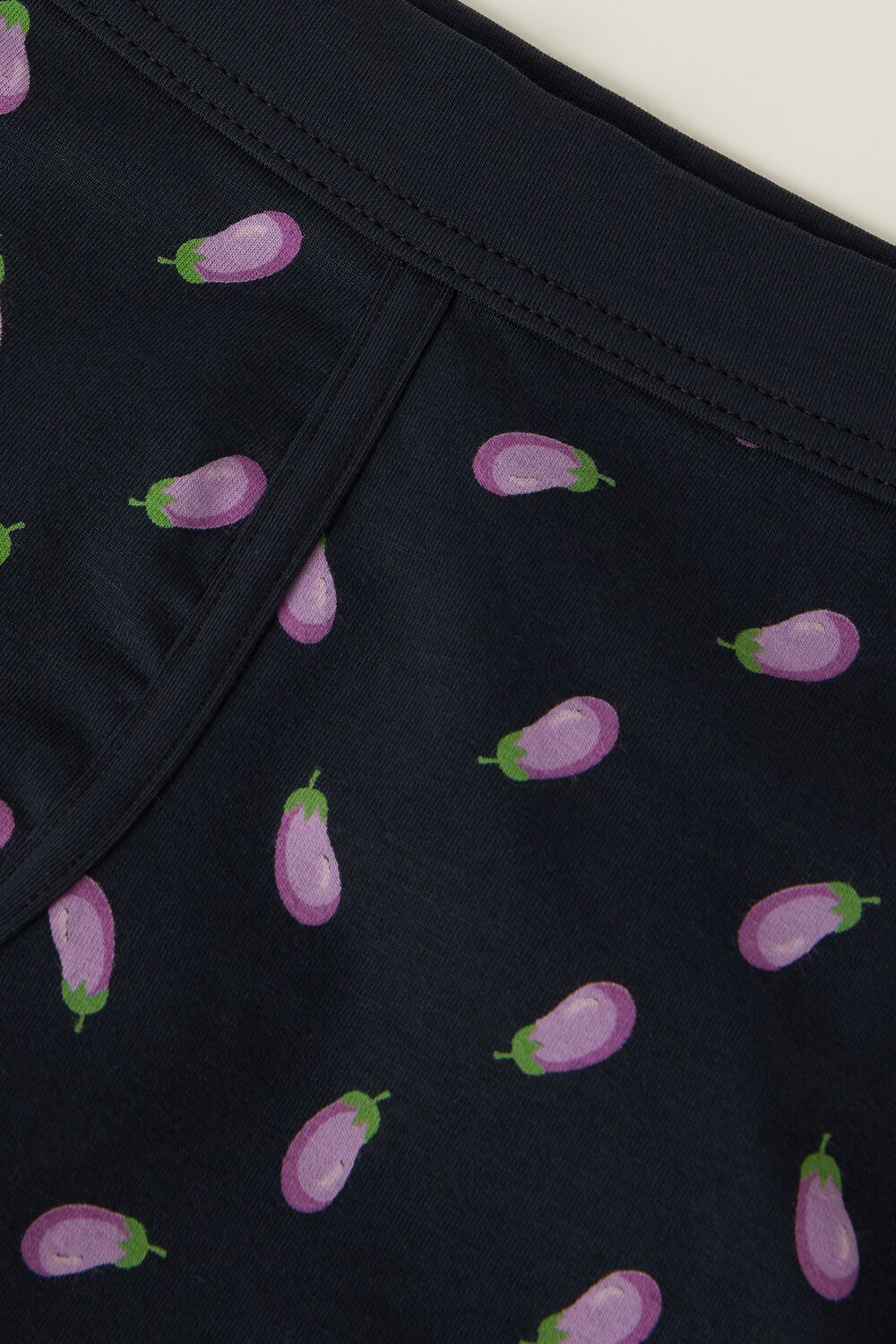 Blue - 181j - Midnight Blue Eggplant Print Intimissimi Eggplant Boxers in Stretch Supima® Cotton | OQER-96083