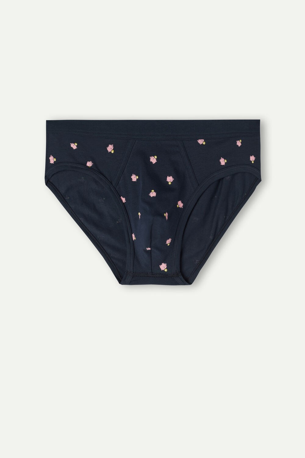 Blue - 182j - Midnight Blue Piggy Bank Print Intimissimi Piggy Bank Briefs in Stretch Supima® Cotton | MLQX-46298