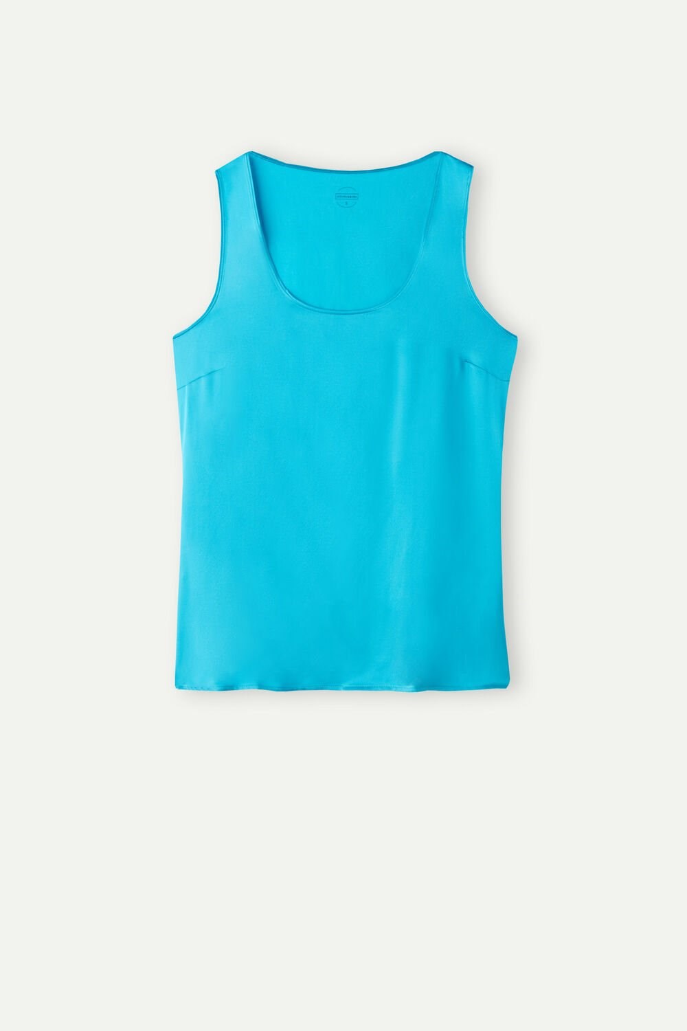 Blue - 210j - Digital Turquoise Intimissimi Silk and Modal Tank Top | AWTD-31579