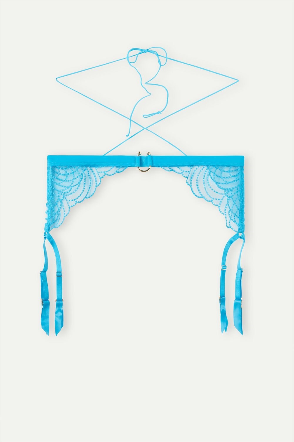 Blue - 210j - Digital Turquoise Intimissimi Steal the Show Garter Belt | BSZR-79106