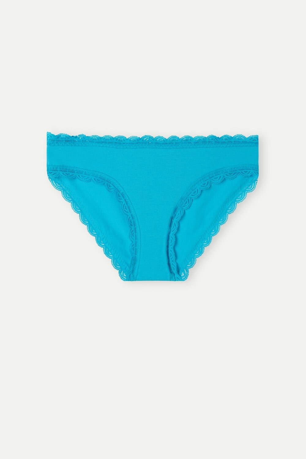 Blue - 210j - Digital Turquoise Intimissimi Cotton and Lace Panties | ECZY-62074