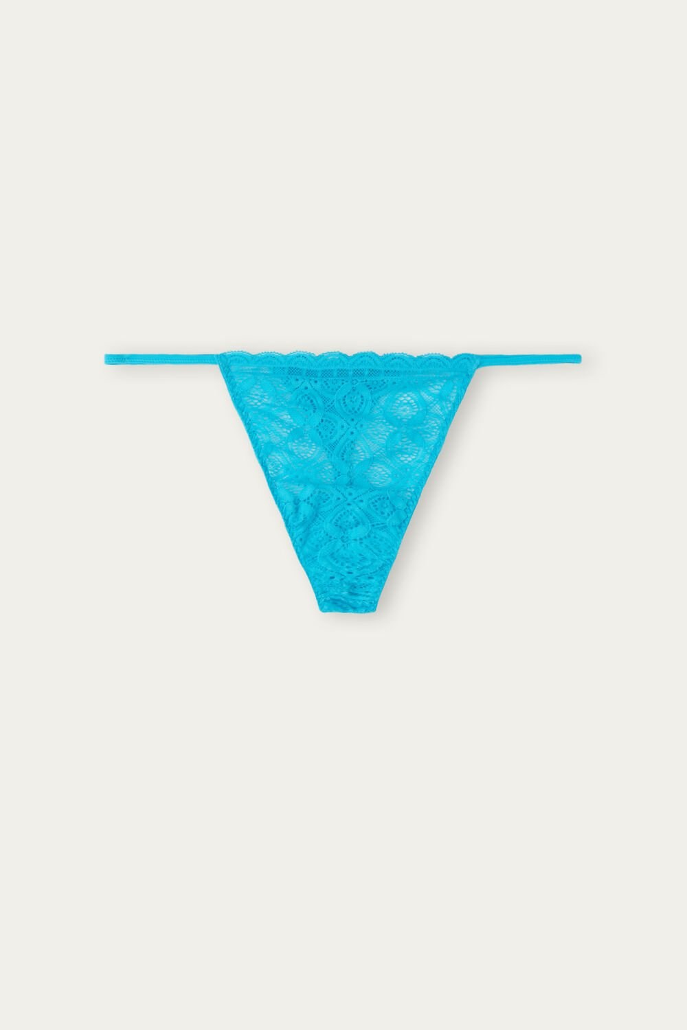 Blue - 210j - Digital Turquoise Intimissimi Lace String Thong | FJTC-12453