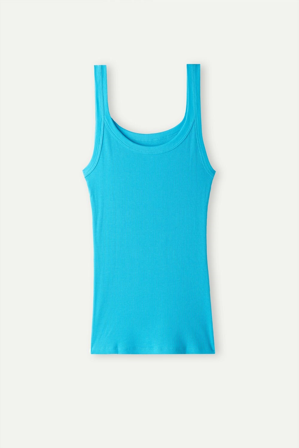 Blue - 210j - Digital Turquoise Intimissimi Tank Top in Supima® Cotton | MNVL-45608