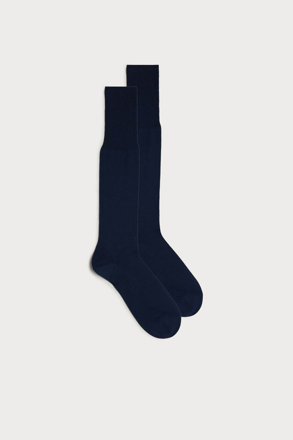 Blue - 2168 - Light Gray Blue Intimissimi Tall Sateen Egyptian Cotton Socks | IASF-80952