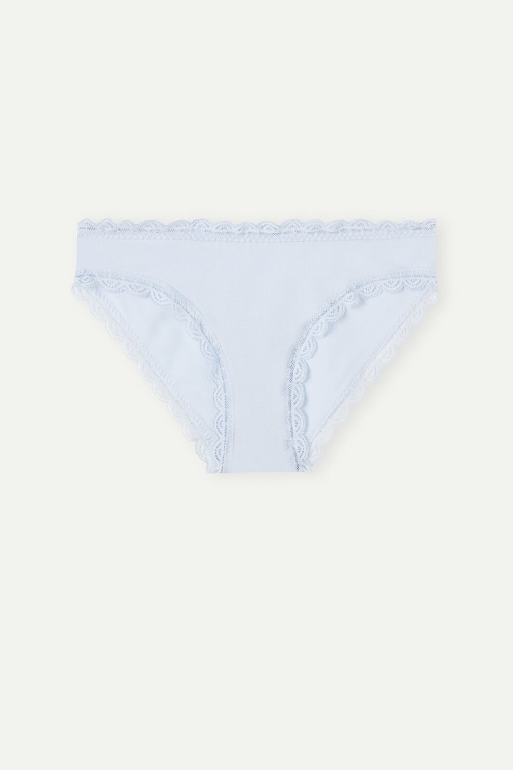 Blue - 220j - Airy Blue Intimissimi Cotton and Lace Panties | VRHQ-36701