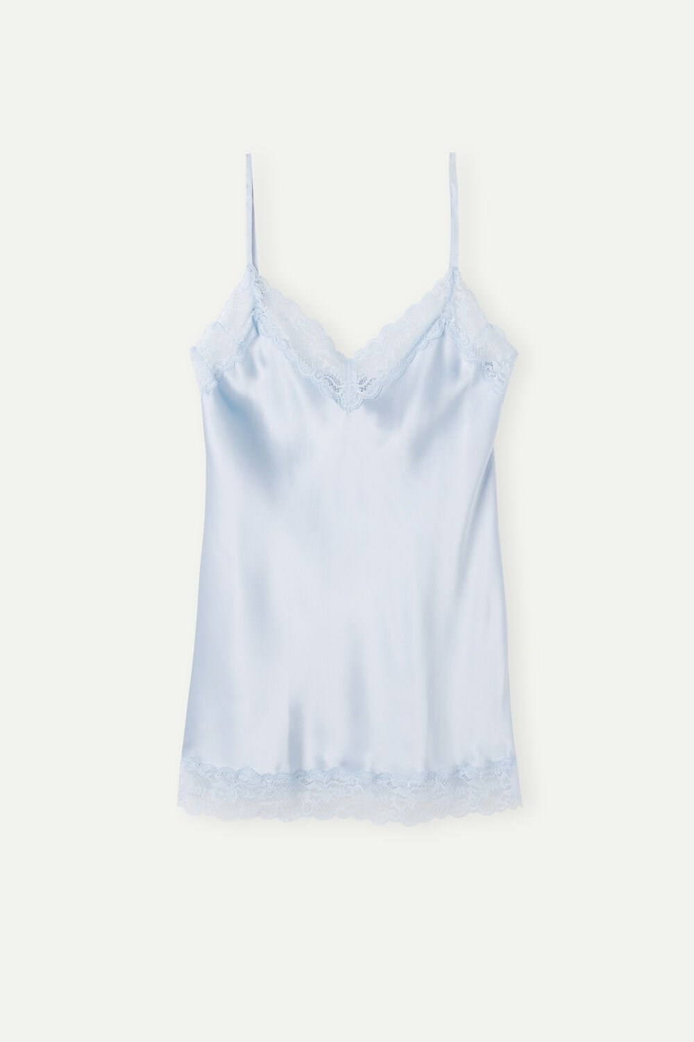 Blue - 220j - Airy Blue Intimissimi Lace and Silk Top | HCPB-61473