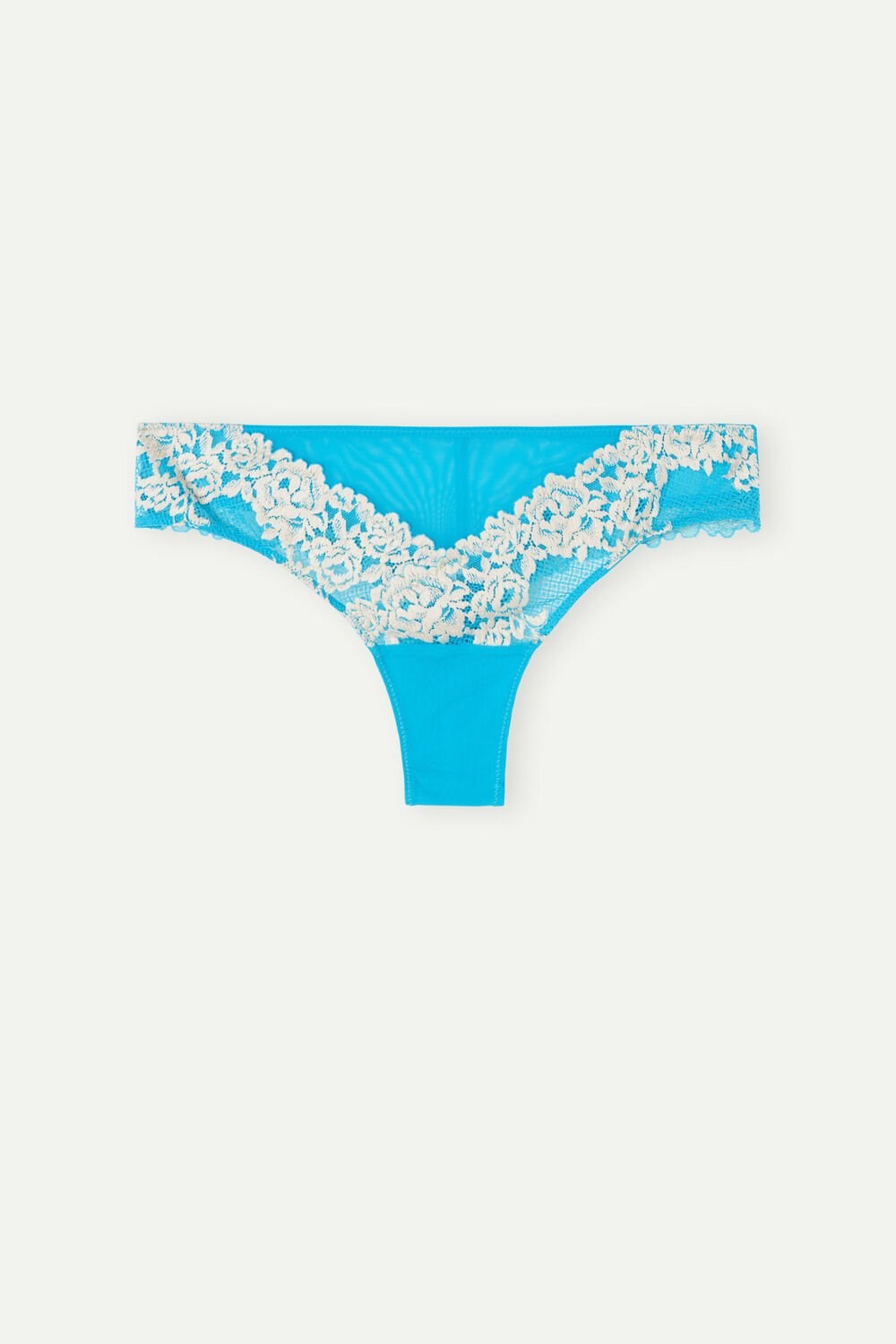 Blue - 233j - Digital Turquoise / Ivory Intimissimi Pretty Flowers Brazilian | AMOQ-67432