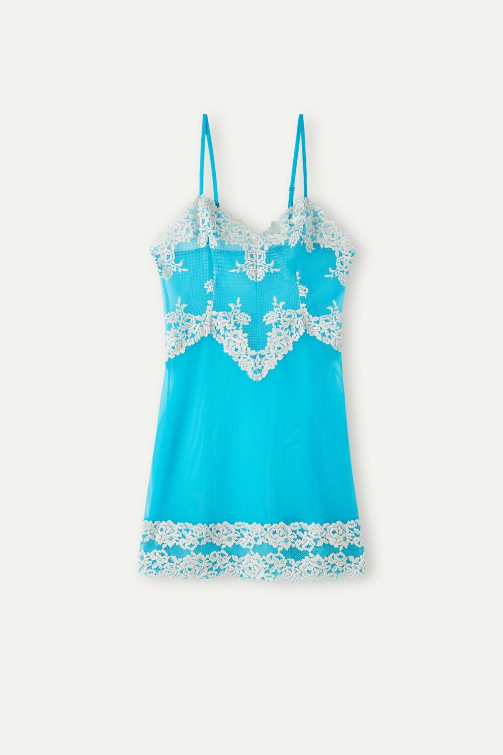 Blue - 233j - Digital Turquoise / Ivory Intimissimi Pretty Flowers Babydoll | RBWD-17253