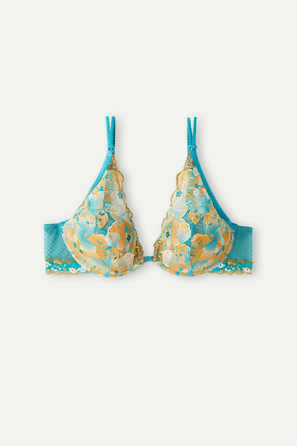 Blue - 236j - Summer Turquoise Blue Intimissimi Summer Vibes Elena Balconette Bra | GKBT-41730