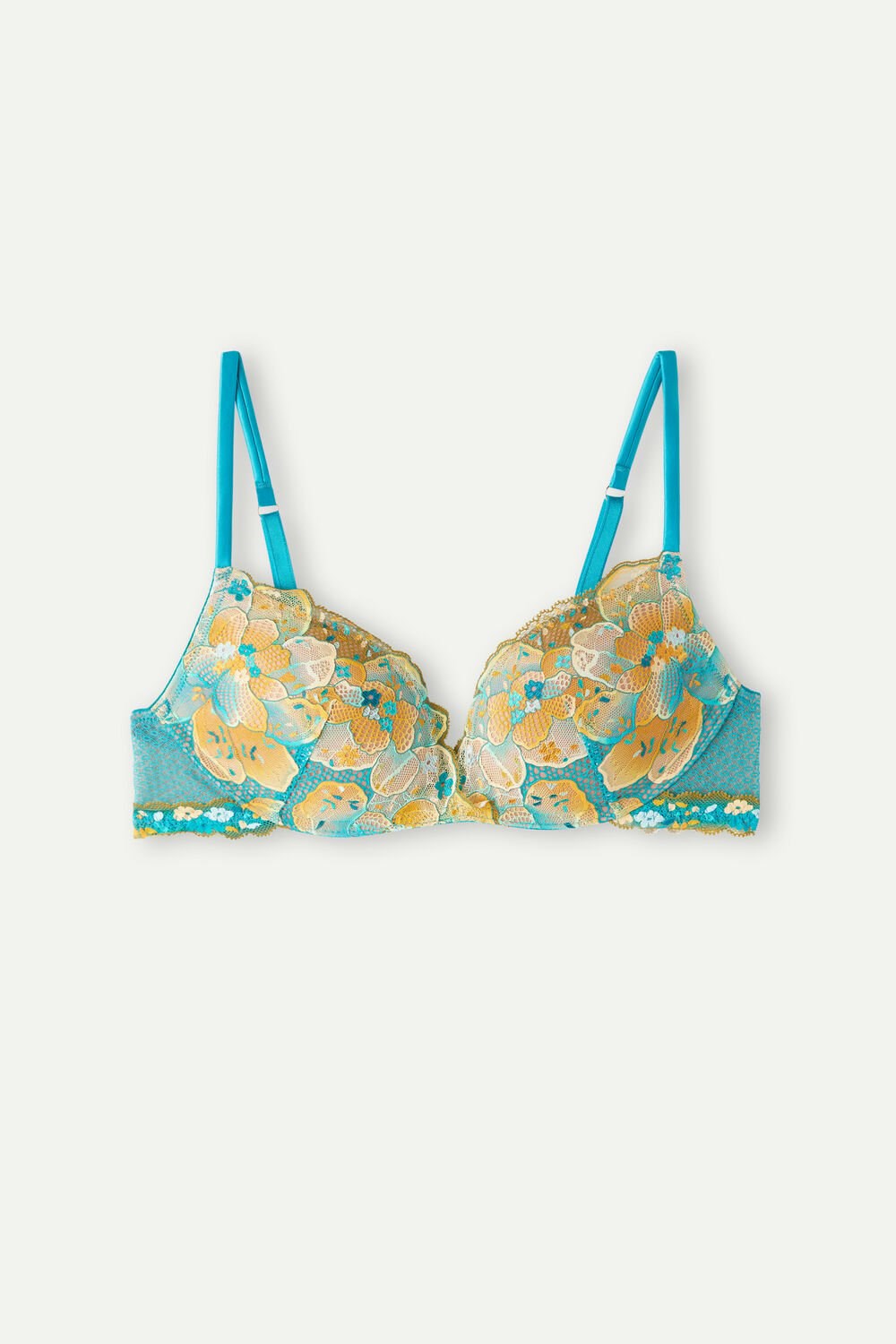 Blue - 236j - Summer Turquoise Blue Intimissimi Summer Vibes Gioia Super Push-up Bra | HQAW-49657