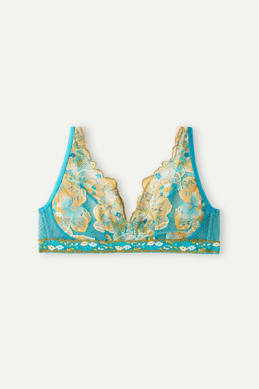 Blue - 236j - Summer Turquoise Blue Intimissimi Summer Vibes Lara Triangle Bra | MYPE-36485