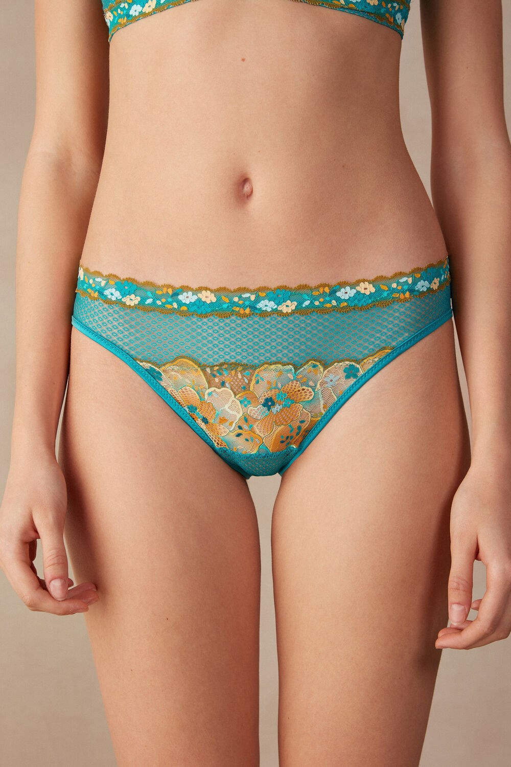 Blue - 236j - Summer Turquoise Blue Intimissimi Summer Vibes Panties | WXBD-91302