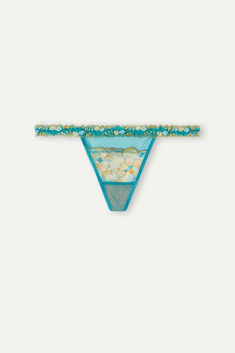 Blue - 236j - Summer Turquoise Blue Intimissimi Summer Vibes String Thong | ZFBY-27453