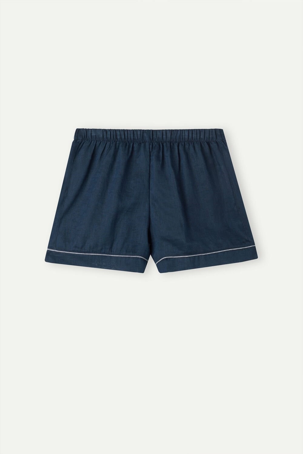 Blue - 243j - Sailor Blue Intimissimi Yacht Night Linen Shorts | TBLH-93186