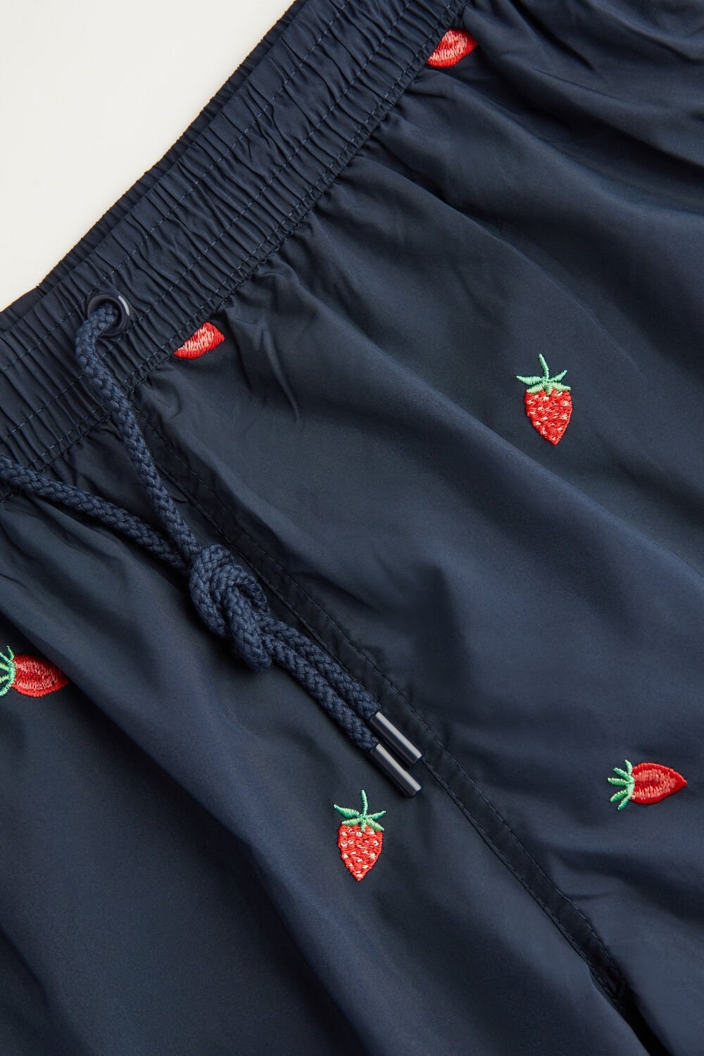 Blue - 252j - Intense Blue Strawberry Embroidery Intimissimi Embroidered Strawberry Swim Trunks | THAU-87452