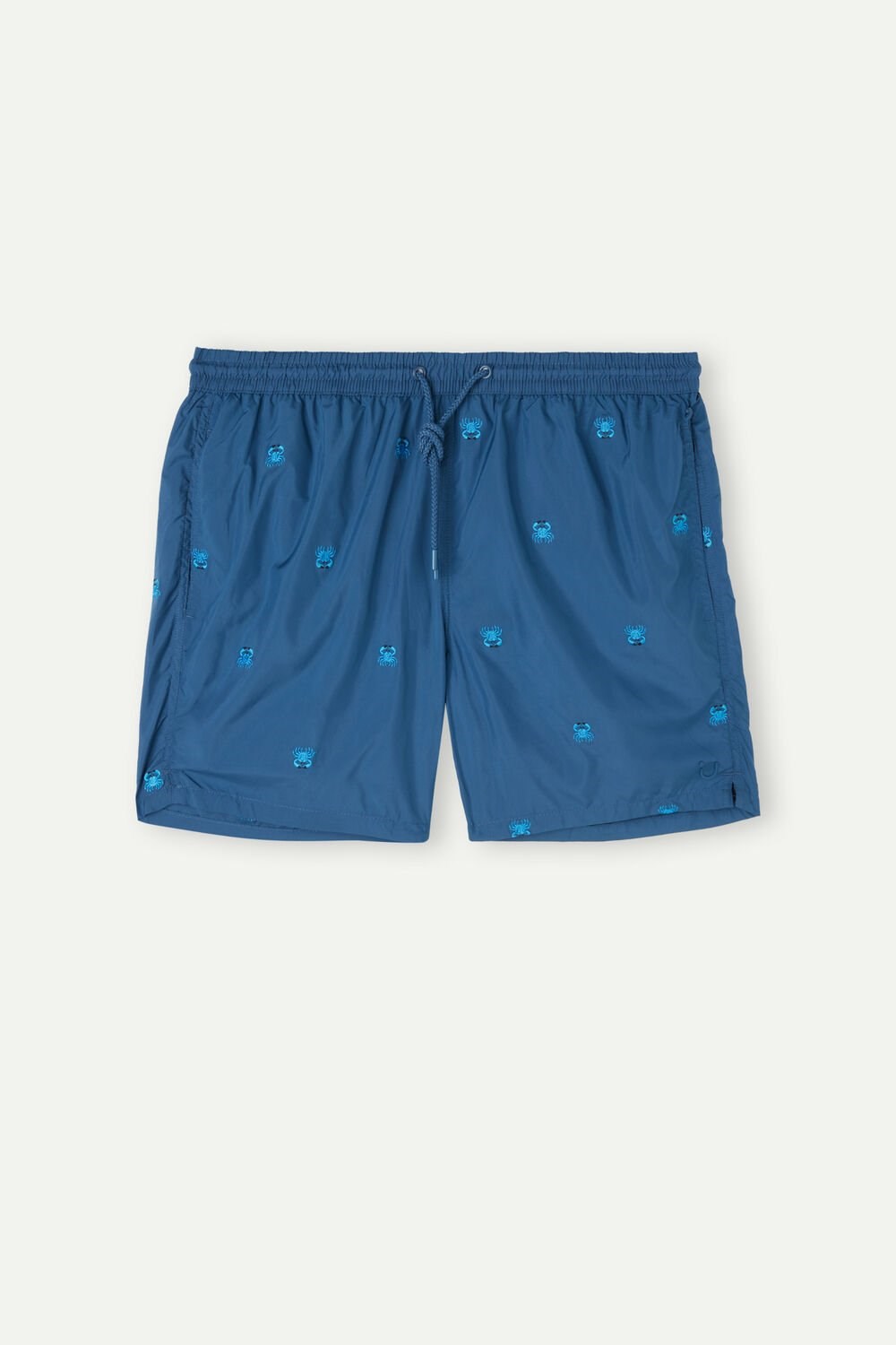 Blue - 253j - Pacific Blue Crab Embroidery Intimissimi Embroidered Crab Swim Trunks | KUOT-42376