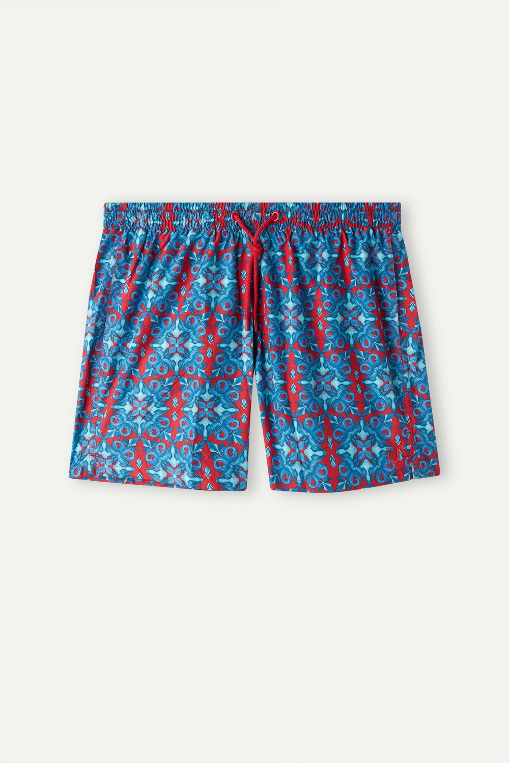 Blue - 260j - Sport Red Moroccan Print Intimissimi Red Moroccan Print Swim Trunks | TGMF-05619