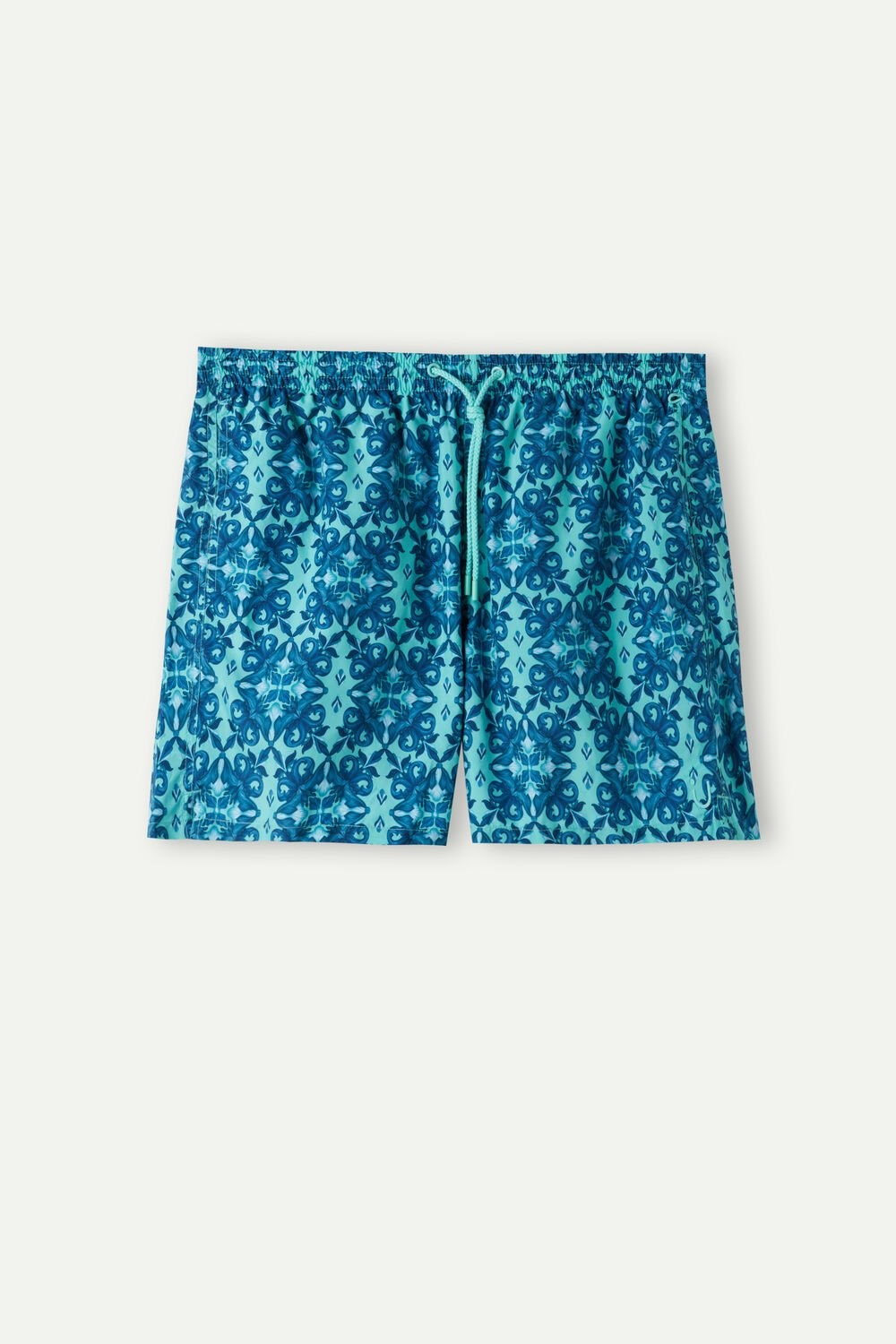 Blue - 261j - Aqua Green Moroccan Print Intimissimi Light Blue Moroccan Print Swim Trunks | JXBU-92478