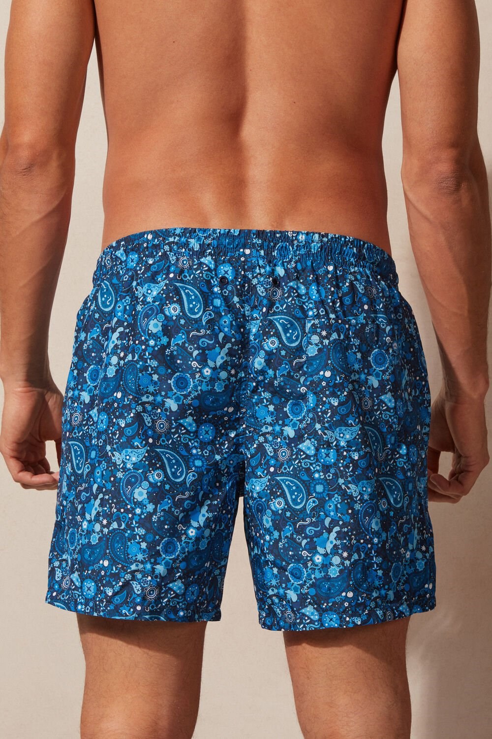 Blue - 265j - Intense Blue Paisley Print Intimissimi Blue Paisley Print Swim Trunks | JPQL-56714