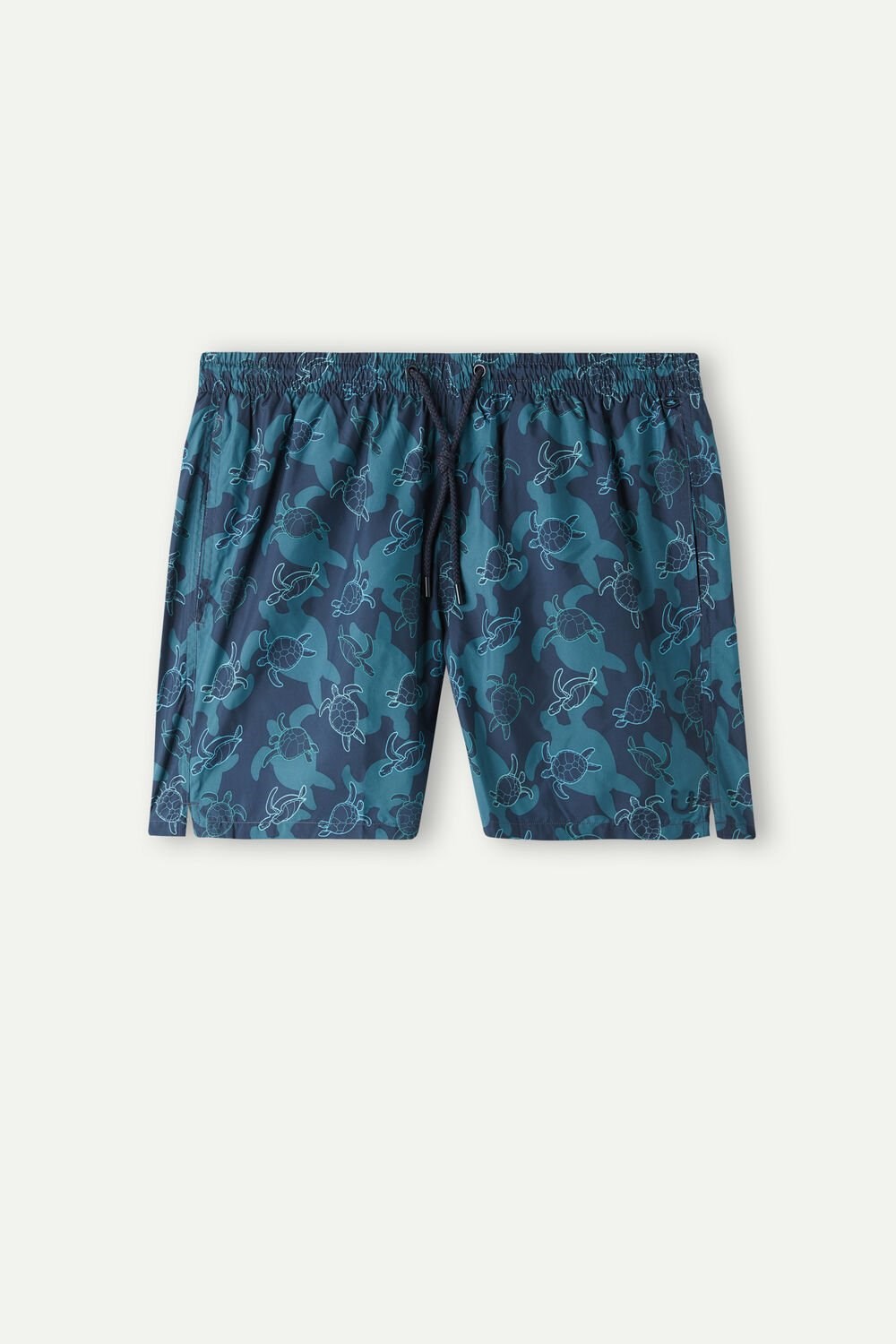 Blue - 274j - Intense Blue Tortoise Print Intimissimi Turtle Print Swim Trunks | EAVX-15703