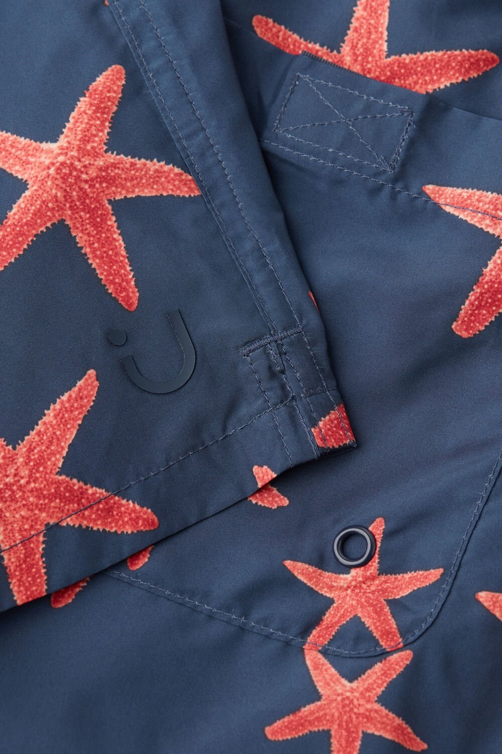 Blue - 275j - Intense Blue Starfish Print Intimissimi Starfish Print Swim Trunks | RVWZ-40763