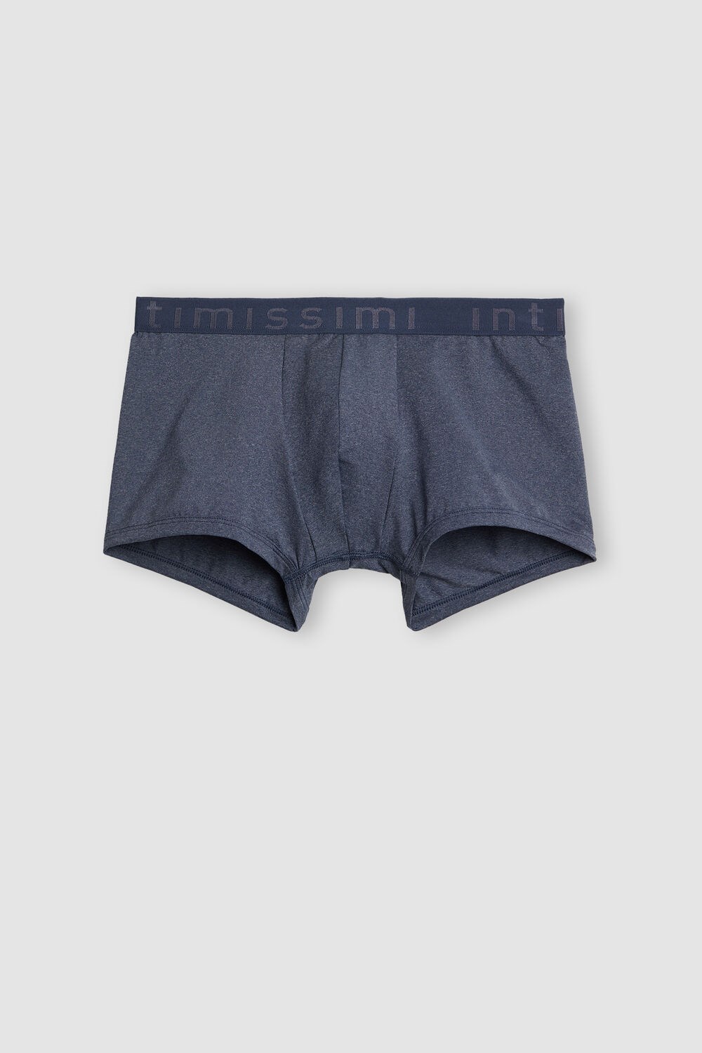 Blue - 5210 - Denim Blue Blend Intimissimi Microfiber Logo Boxer Shorts | WMTE-05796