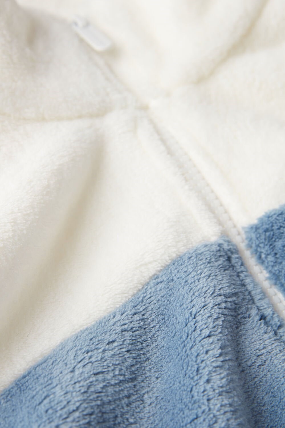 Blue - 5878 - Bianco Intimissimi Color Block Fleece Bomber | DGXE-79305