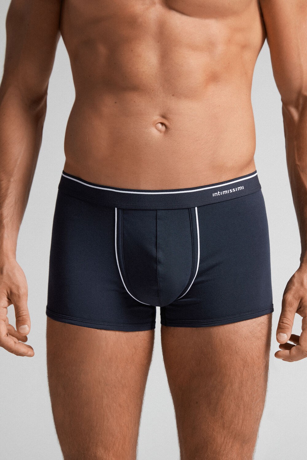 Blue - 6987 - Blue / White Intimissimi Supima® Cotton Boxers | PUSO-28453