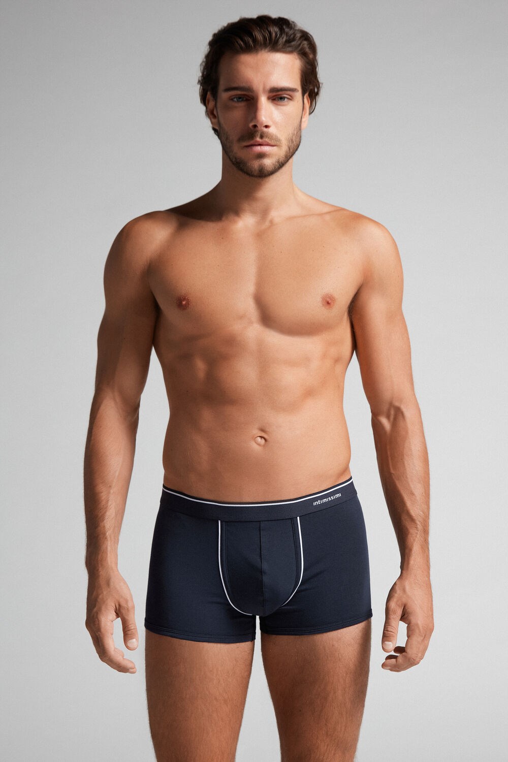 Blue - 6987 - Blue / White Intimissimi Supima® Cotton Boxers | PUSO-28453