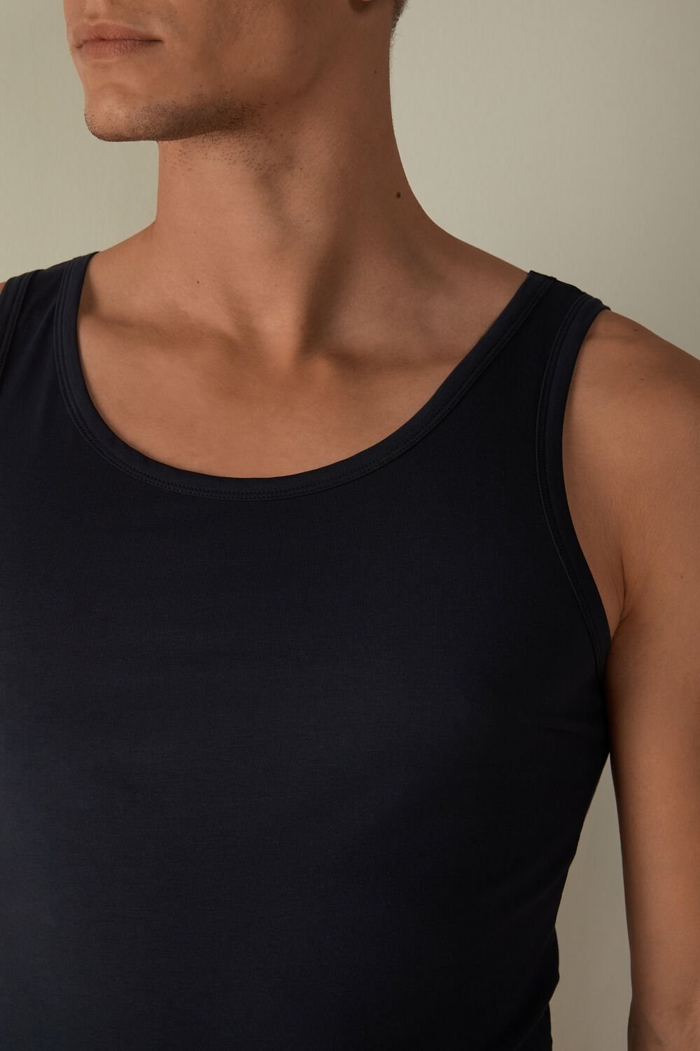 Blue - 800 - Midnight Blue Intimissimi Crew Neck Tank Top | KOQU-98576