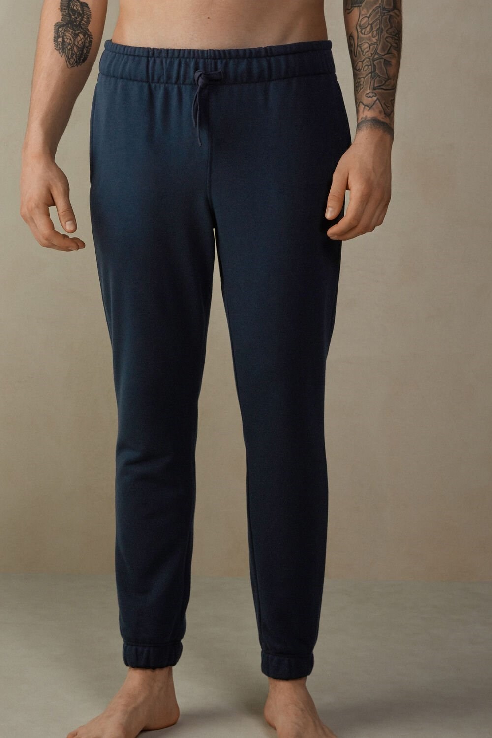 Blue - 800 - Midnight Blue Intimissimi Full Length Lightweight Sweatpants | MYZE-78014