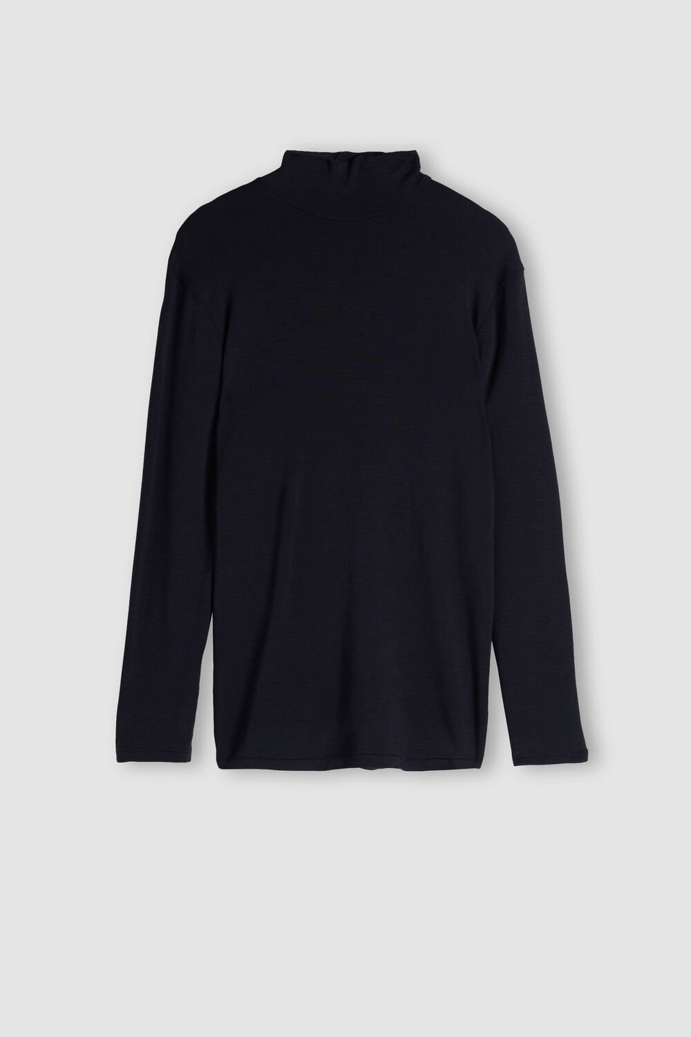 Blue - 800 - Midnight Blue Intimissimi Long-sleeve High-Neck Modal-Cashmere Top | YRPW-75240