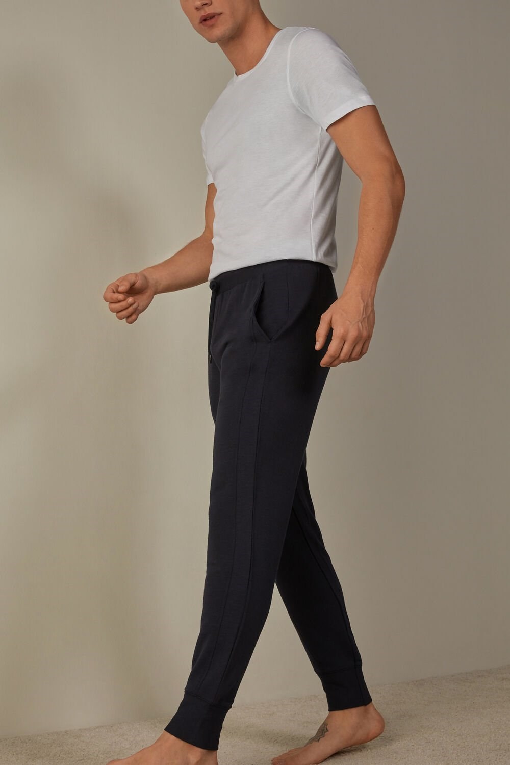 Blue - 800 - Midnight Blue Intimissimi Micromodal Trousers | EYAK-39764