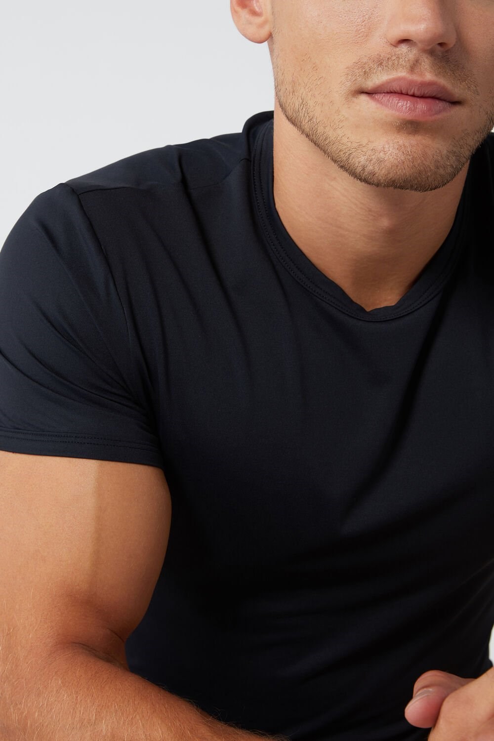 Blue - 800 - Midnight Blue Intimissimi Microfiber T-shirt | GFPX-36082