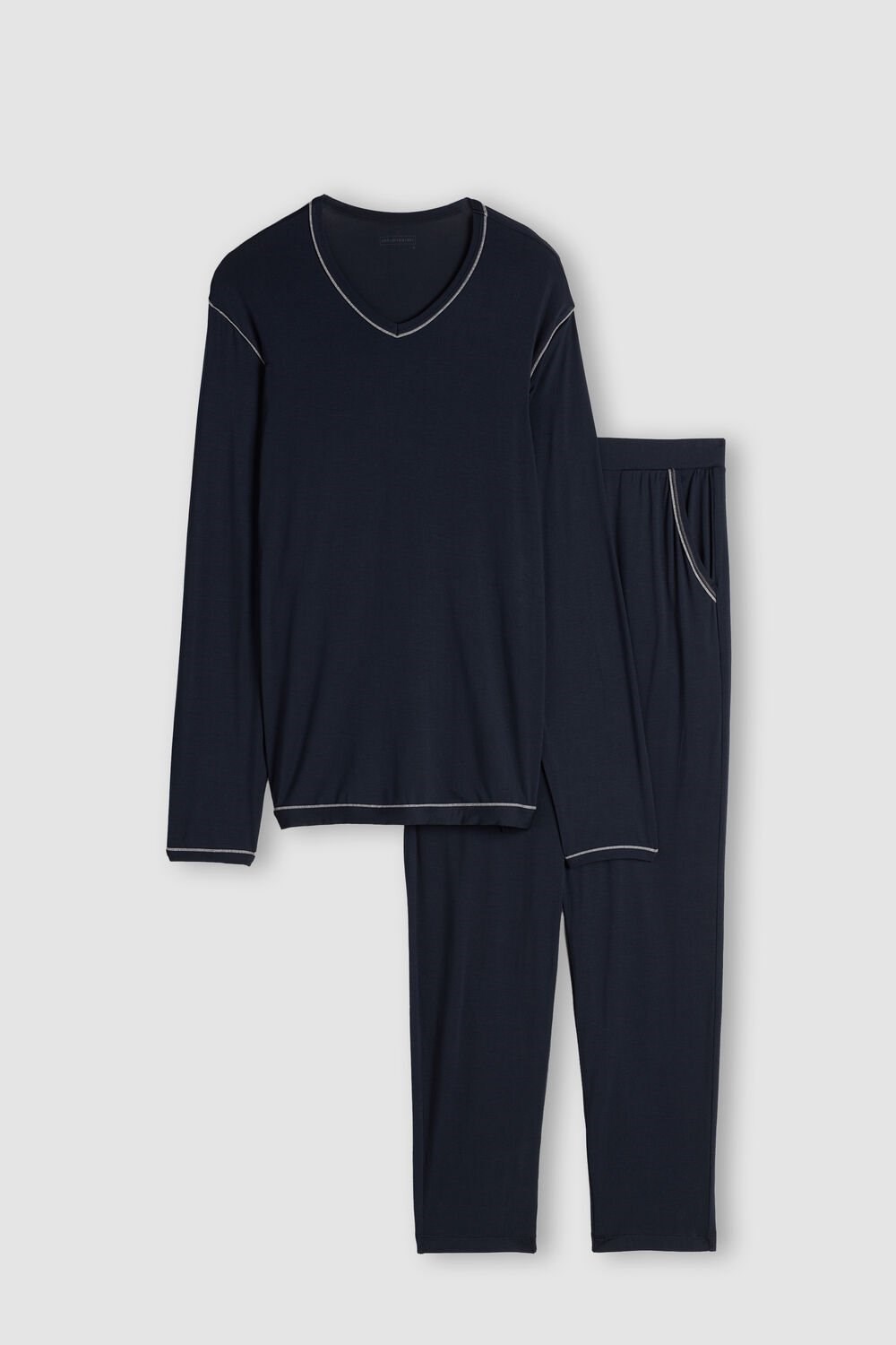 Blue - 800 - Midnight Blue Intimissimi Micromodal Pajamas | HOUB-68130