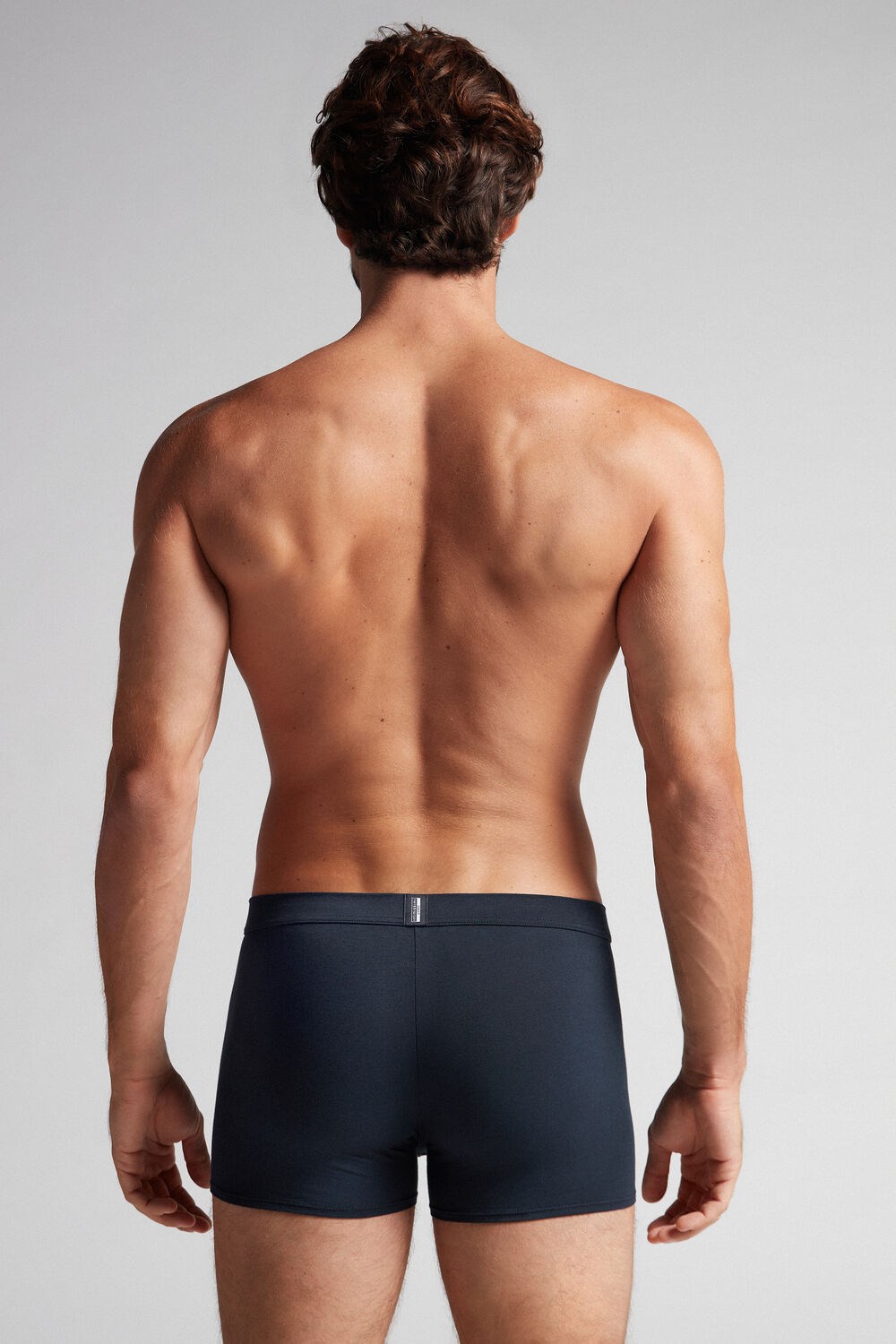 Blue - 800 - Midnight Blue Intimissimi Natural Fresh Supima® Cotton Boxers | JEGM-87215