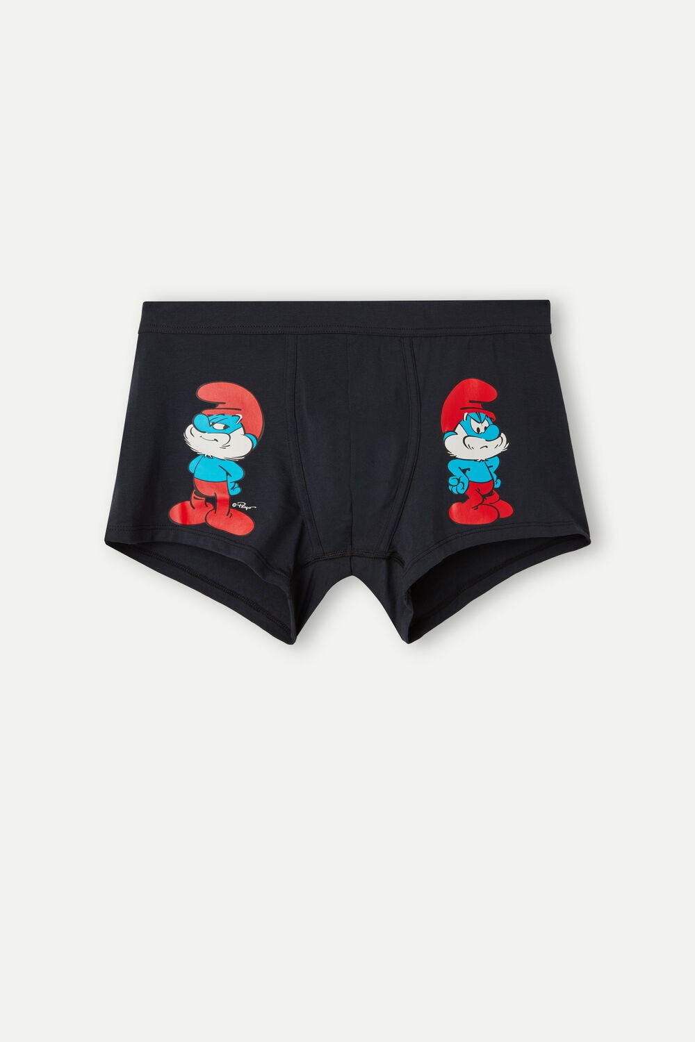 Blue - 800 - Midnight Blue Intimissimi Papa Smurf Boxers in Stretch Supima® Cotton | MZAP-67825