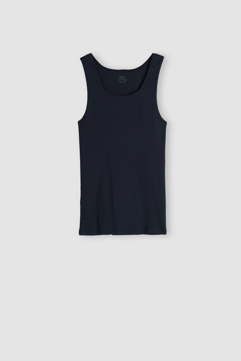 Blue - 800 - Midnight Blue Intimissimi Ribbed Supima Cotton Tank Top | HTMP-96487