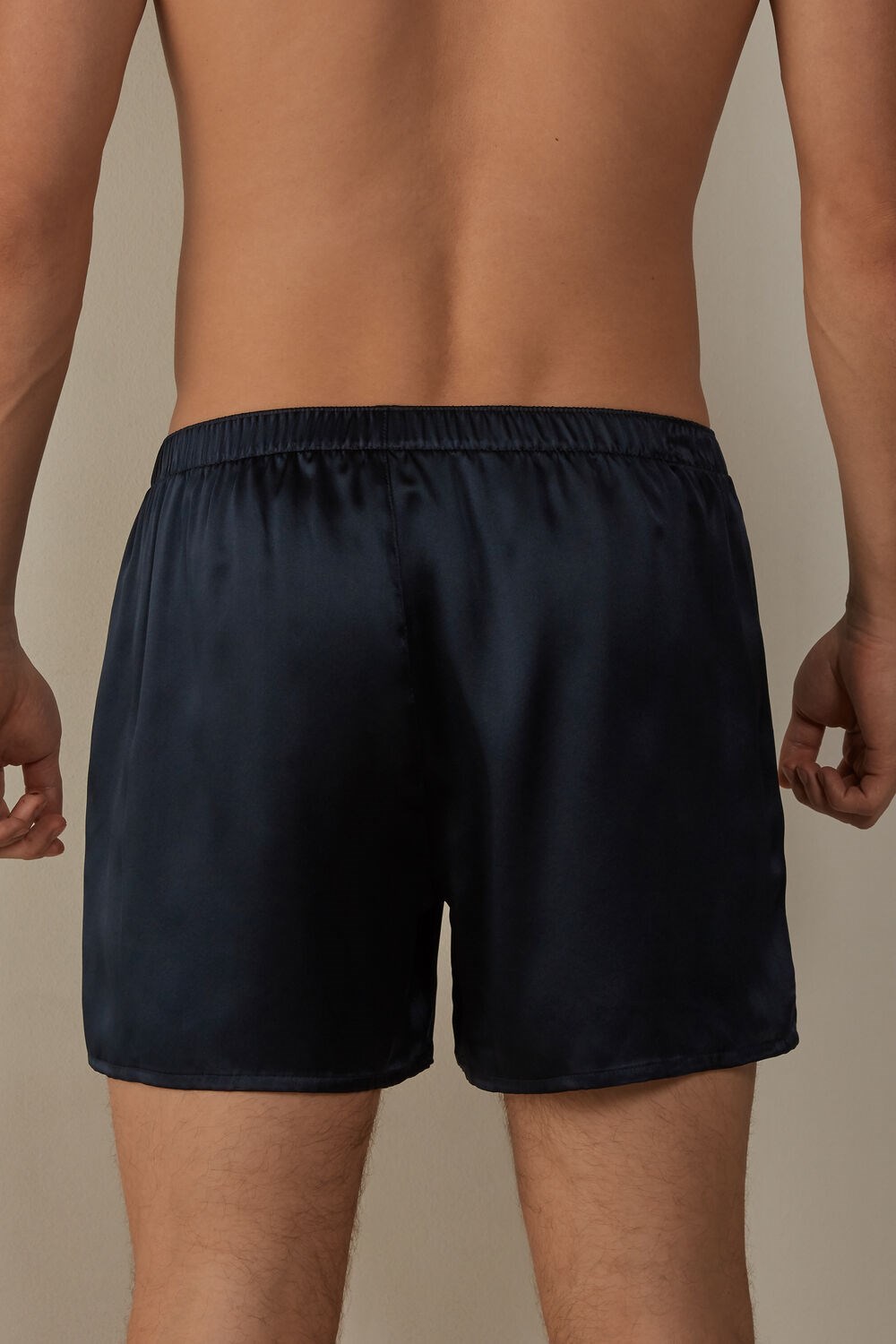 Blue - 800 - Midnight Blue Intimissimi Silk Boxers | AXRY-59832